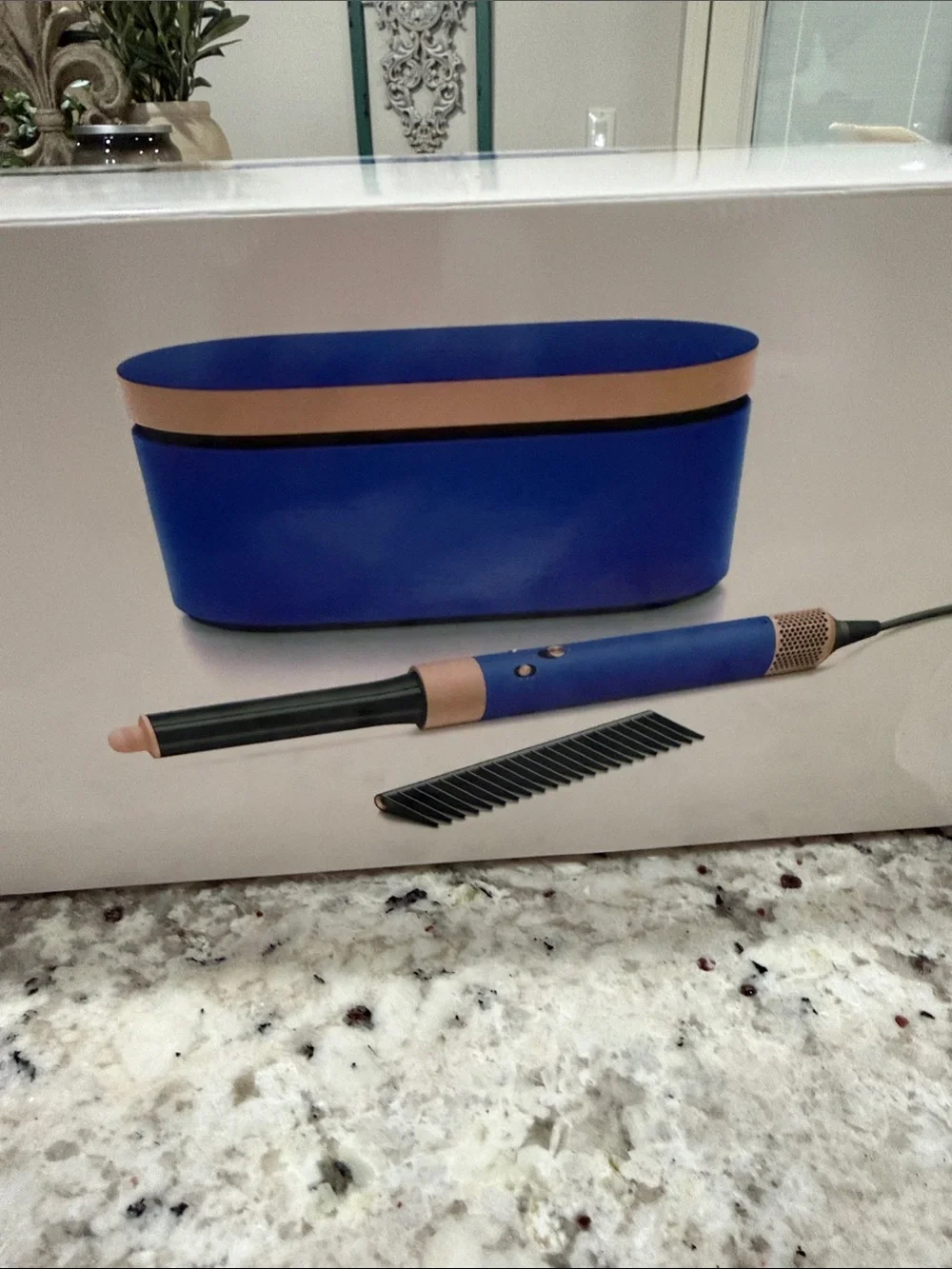 Dyson Hair Tool Set in Blue and Pink Protective Case